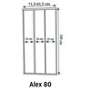 Rea ALEX CHRÓM sprchové dvere posuvné 80 x 190 cm K0287