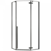 Rea DIAMOND BLACK päťuholníkový sprchový kút 90 x 90 x 195 cm sklo číre K5622
