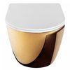 Rea CARLO MINI DUROPLAST/FLAT/ZM GOLD WHITE WC misa závesná RimFree 49,5 x 37 cm so sedátkom C0669