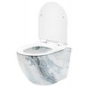 Rea CARLOS DUROPLAST/SLIM/ZM GRANIT SHINY WC misa závesná RimFree 49,5 x 37 cm so sedátkom C8002